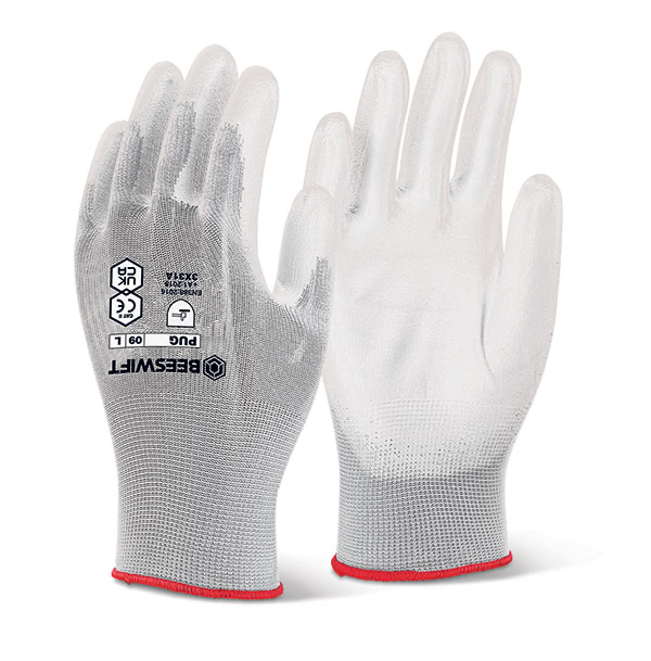 PUGW Pu Coated Gloves White