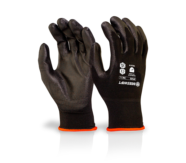 PUGBL PU Coated Gloves Black