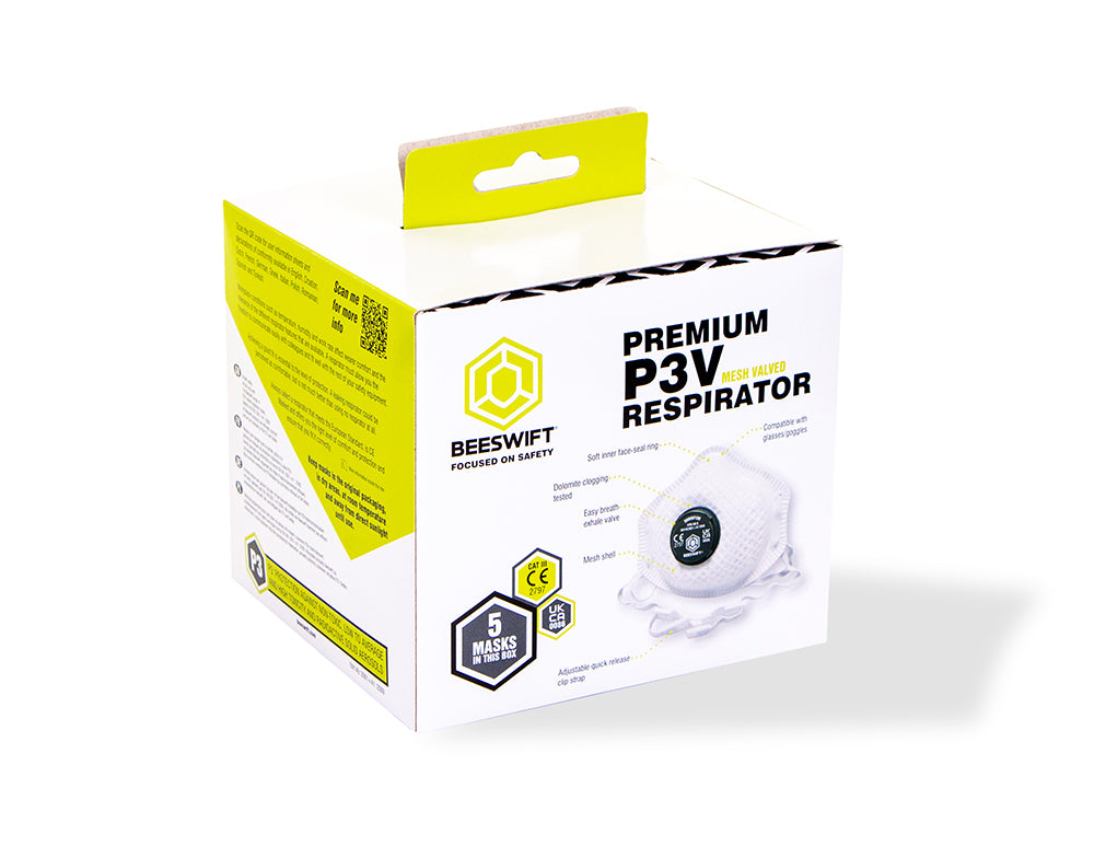 BBMMP3VDN P3 Vented Mesh Cup Mask White Box of 5