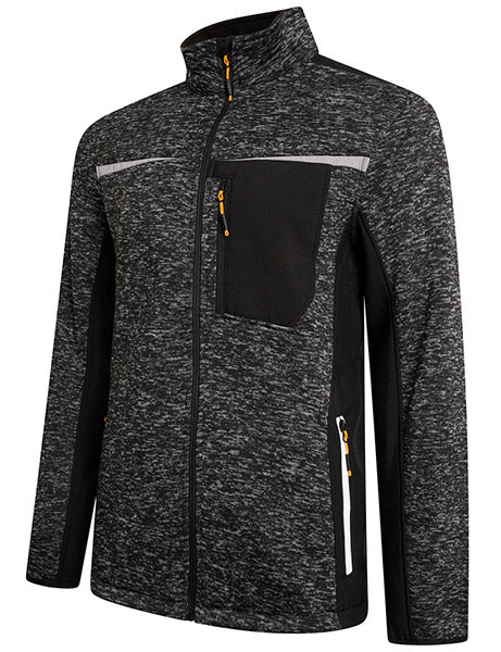 D+IF JCB Trade Essington II Full Zip Grey Knitted Jumper