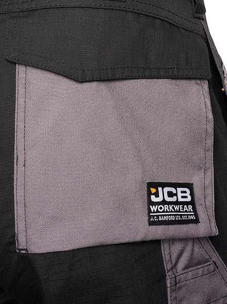 D+IM JCB Trade Plus Black/Grey Rip Stop Trousers