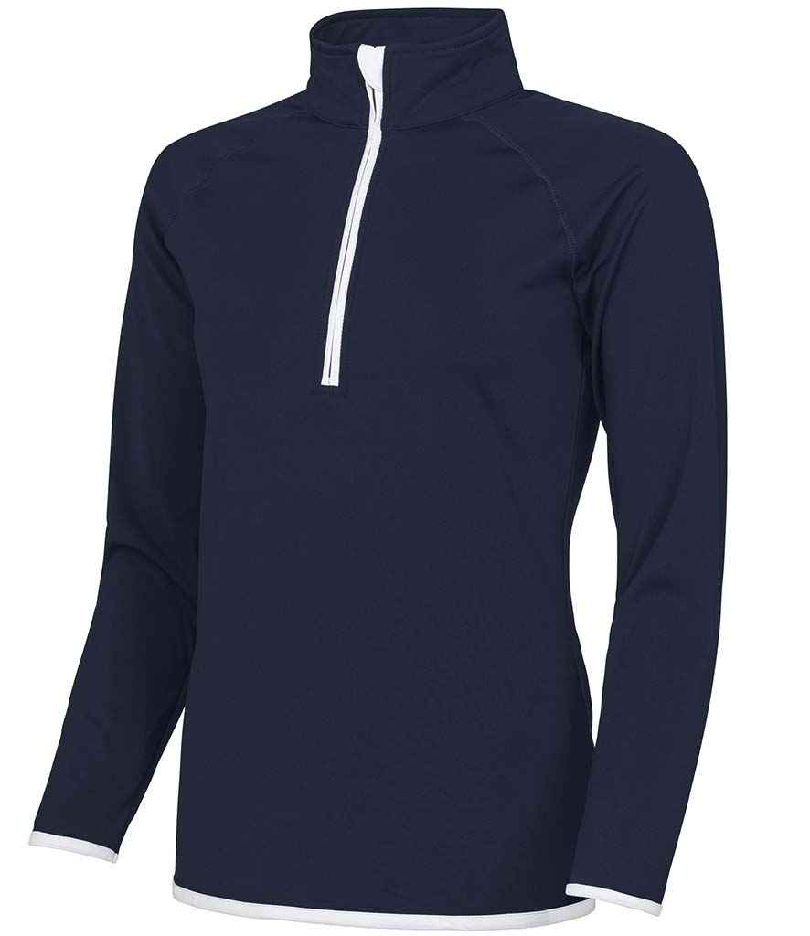 JC036 AWDis Ladies Cool Half Zip sweat Top