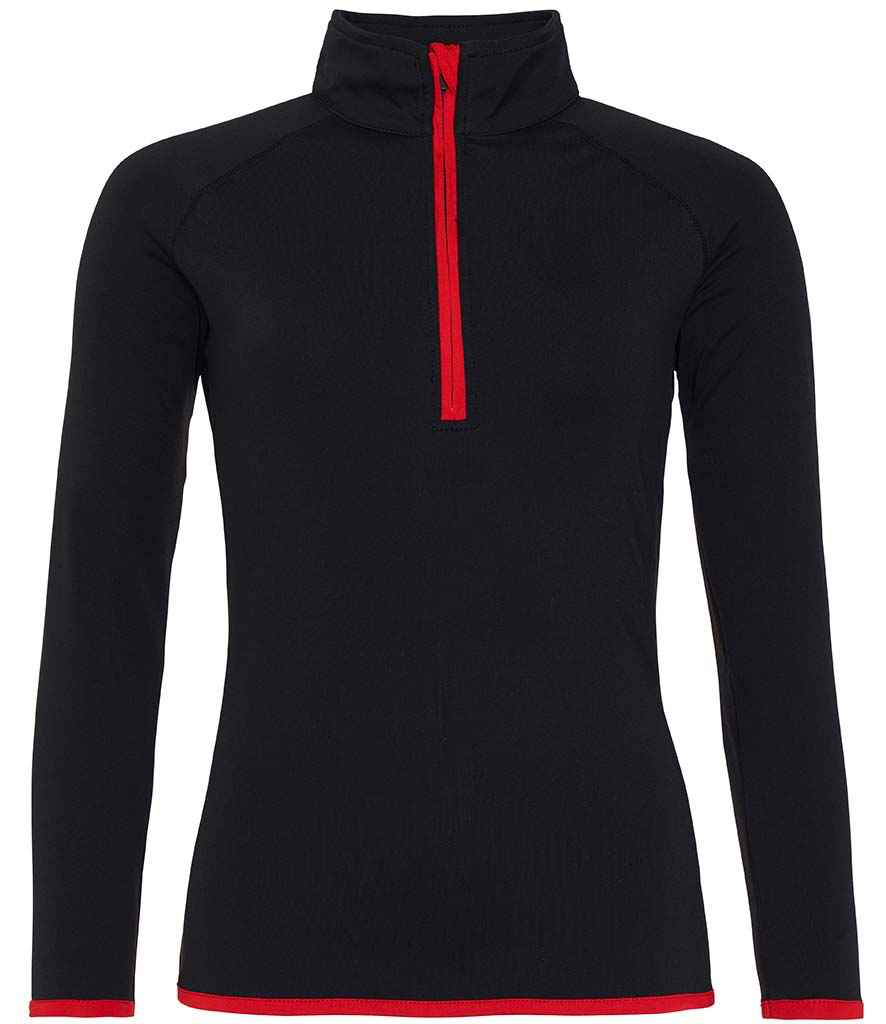 JC036 AWDis Ladies Cool Half Zip sweat Top