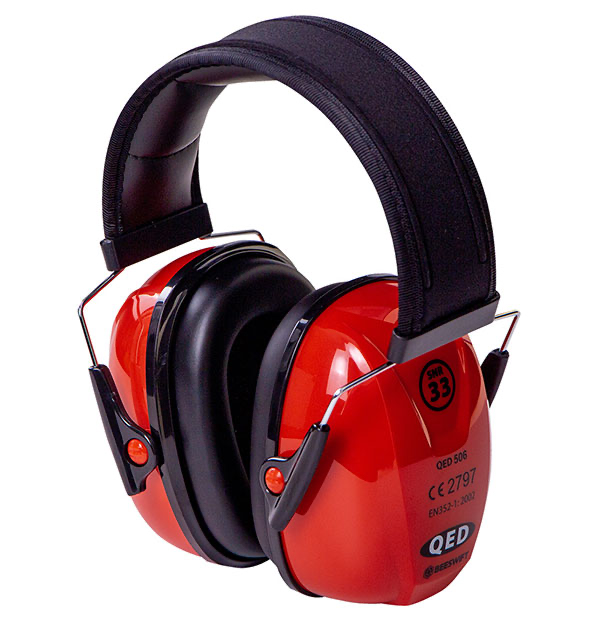 QED506 Ear Defenders Snr 33 Red