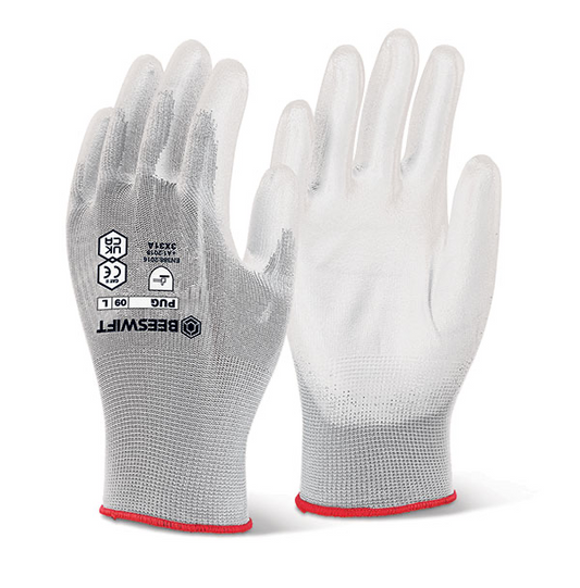 PUGW Pu Coated Gloves White