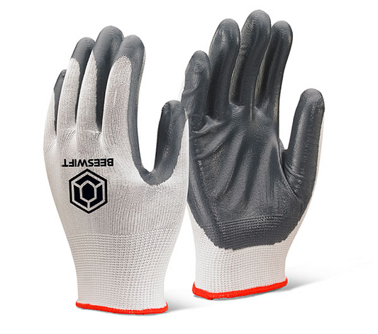 EC7NGY Nitrile P/c Polyester Grey pack of 10