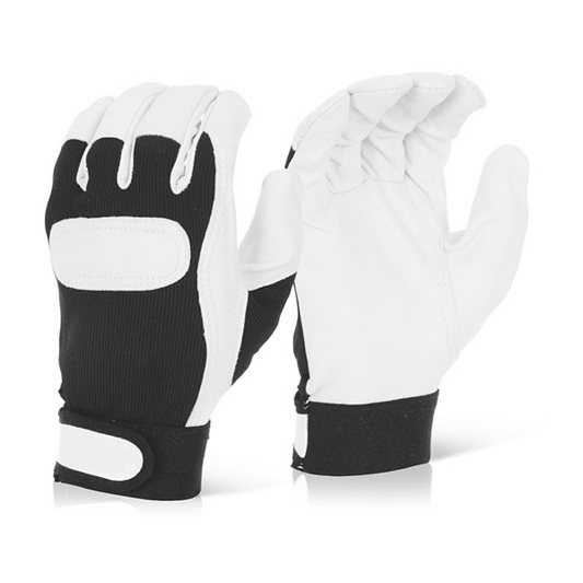 DGVC Drivers Glove Velcro Cuff Black/white