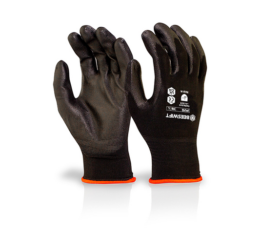 PUGBL PU Coated Gloves Black