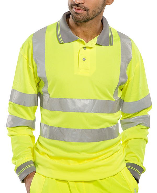 BPKSLSEN High Visibility Long Sleeved Polo Shirt