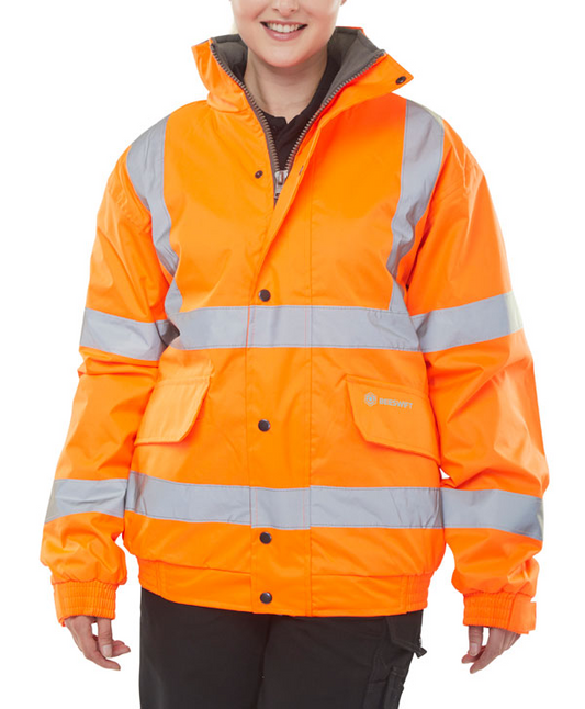 CBJFLOR High Visibility Fleece Lined Bomber Jacket Orange