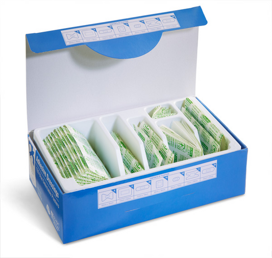 CM0500 Blue Detectable Plasters 120 Assorted Blue