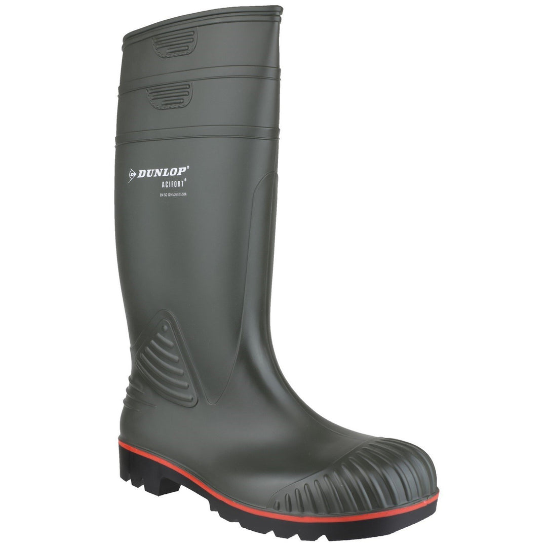 A442631 DUNLOP ACIFORT HEAVY DUTY F/S GREEN WELLINGTONS