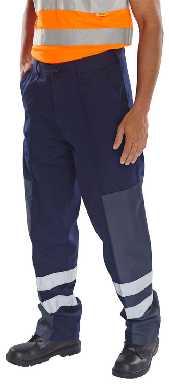 PCNT27N Poly Cotton Nylon Patch Trousers Navy Blue