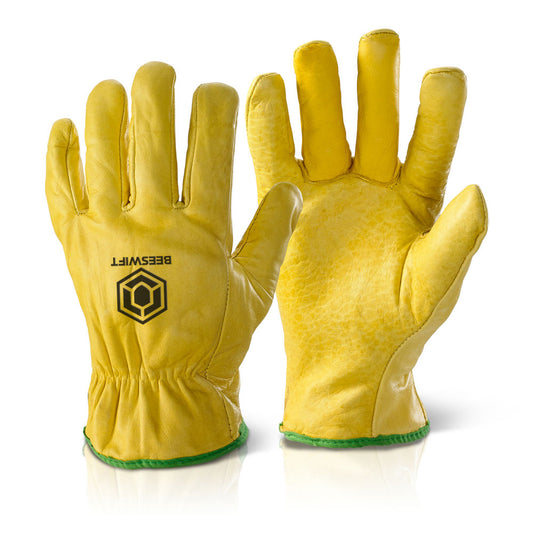 QLDGN Quality Lined Drivers Gloves Yellow